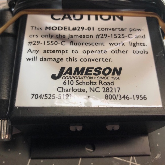 3/$32 Jameson Auto Power Converter #29-01 For Florescent Work Light 1525C/1550C - Picture 5 of 6